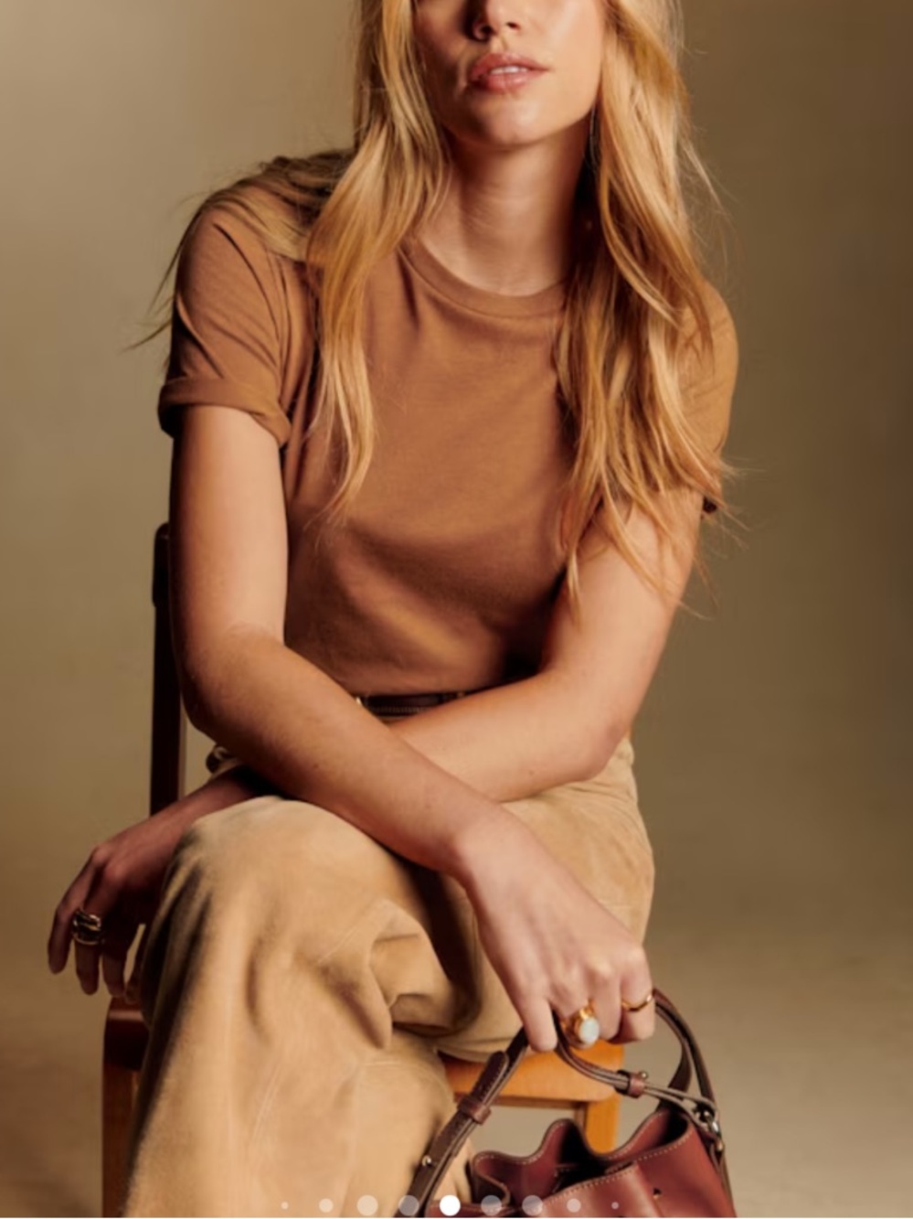 Sezane Conrad T-Shirt in Camel